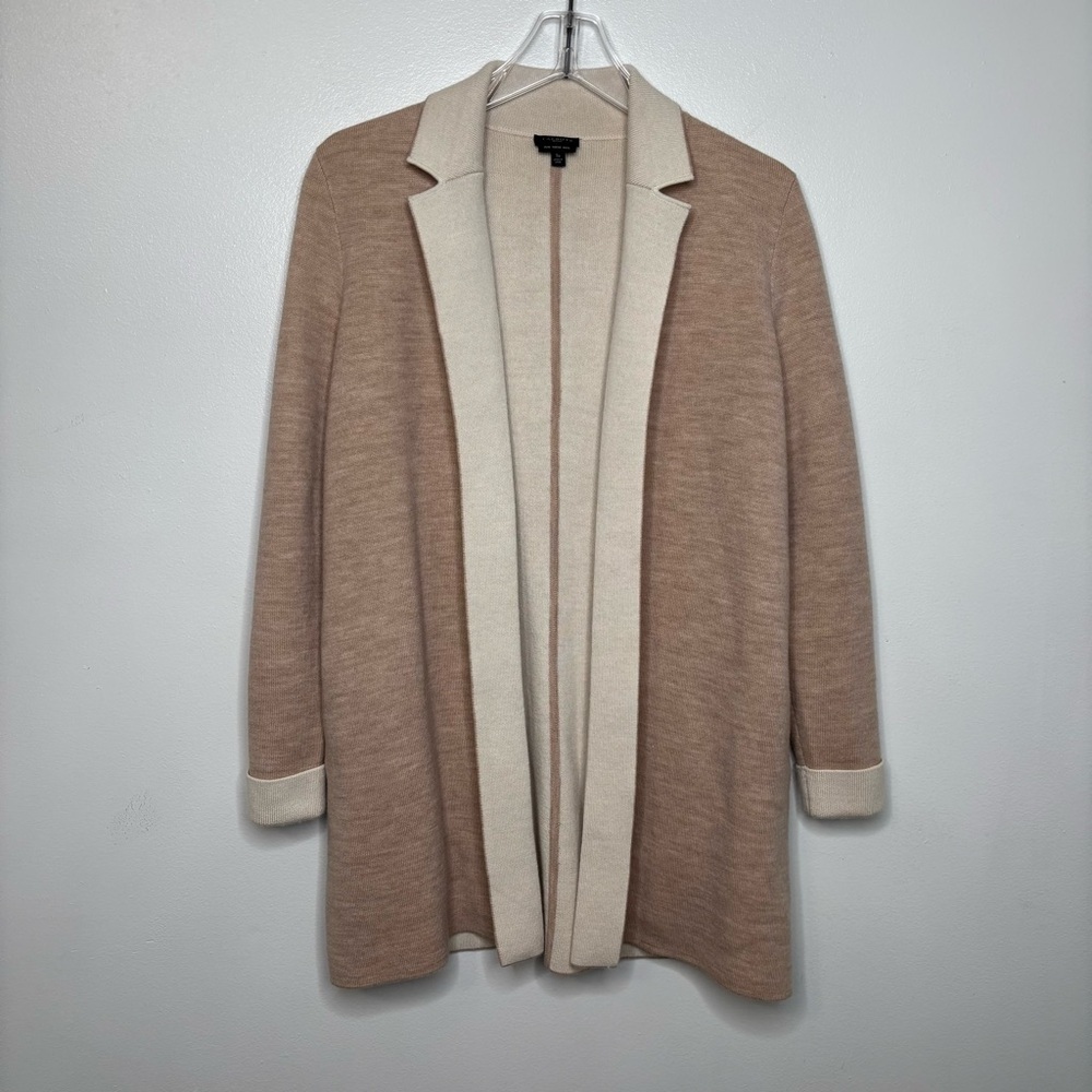 Talbots Petites Merino Wool Open Front Sweater Blazer Cardigan Small SP